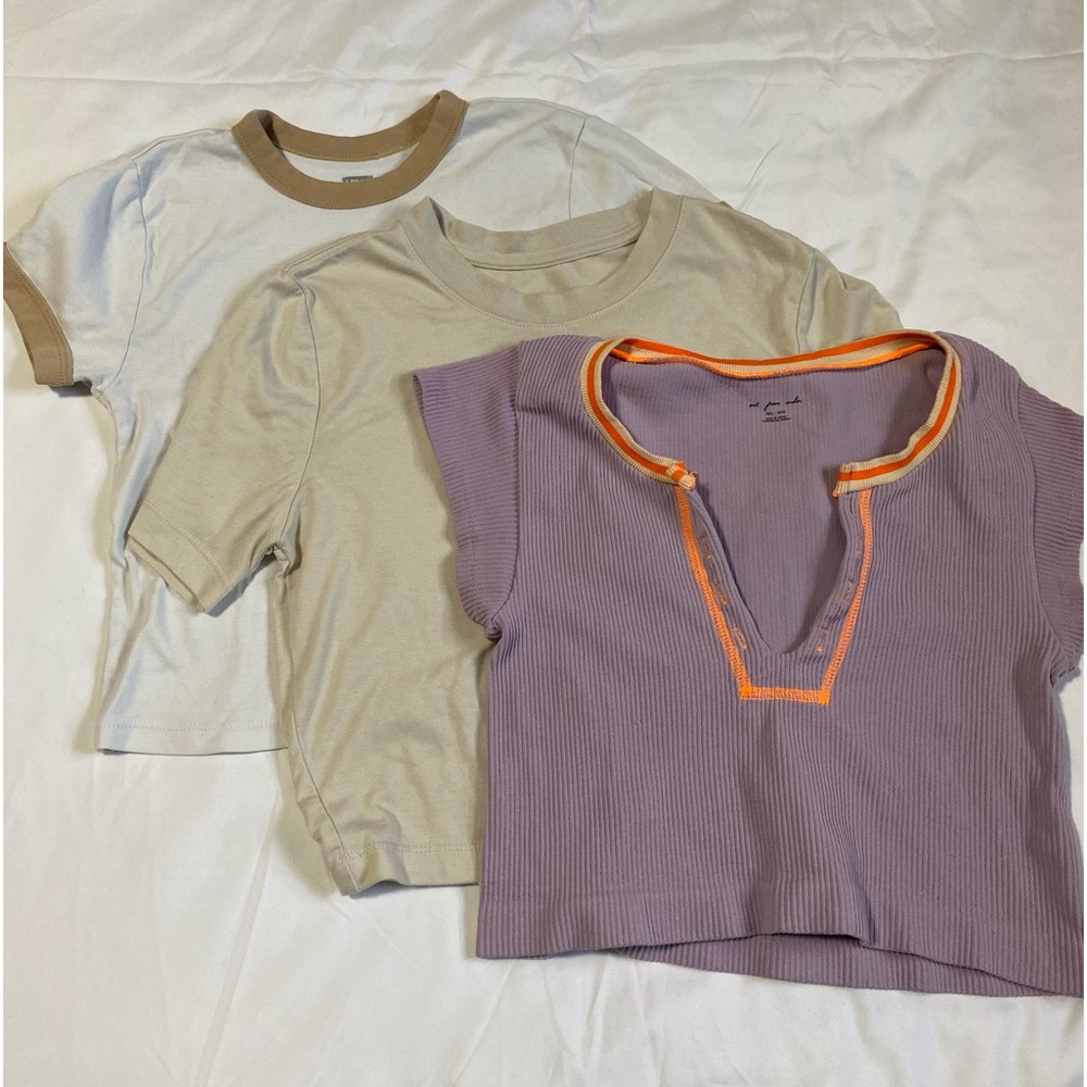 3 pack cropped tee. (XS)